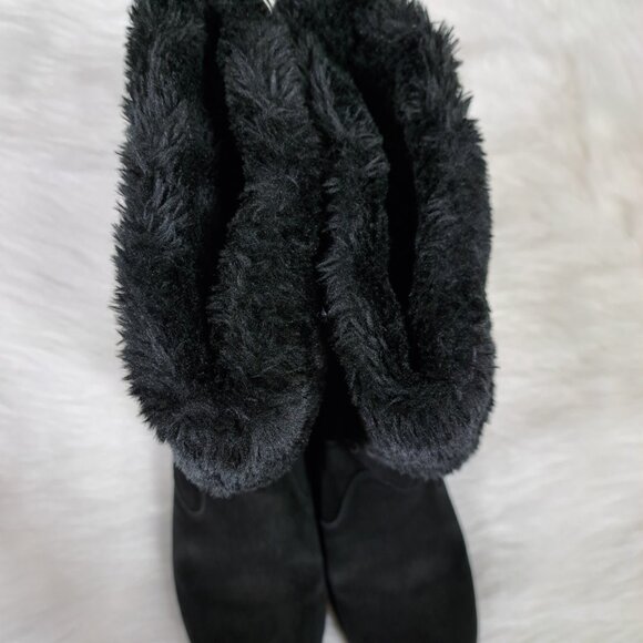 Lands End Suede Nylon Winter Snow Boots Size 8 - Picture 5 of 9